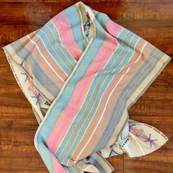 Cordillera Woven Patterned Cotton Ruana Open Poncho Cardigan - Picture 3 of 10